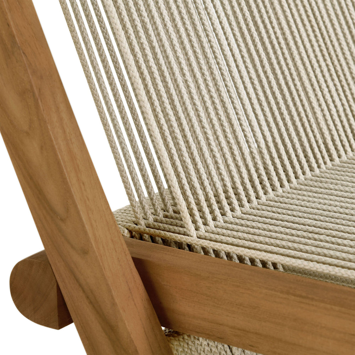 Vienna Outdoor Patio Teak and Rope Folding Chairs Set of 4 by Modway, photo 20 of 22
