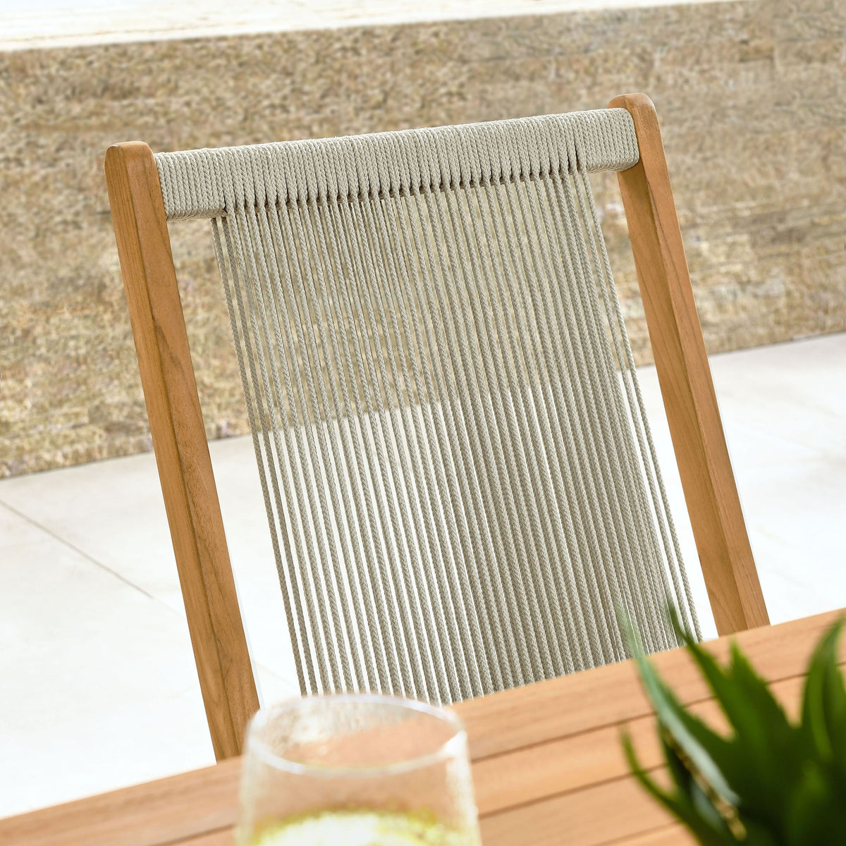 Vienna Outdoor Patio Teak and Rope Folding Chairs Set of 4 by Modway, photo 22 of 22
