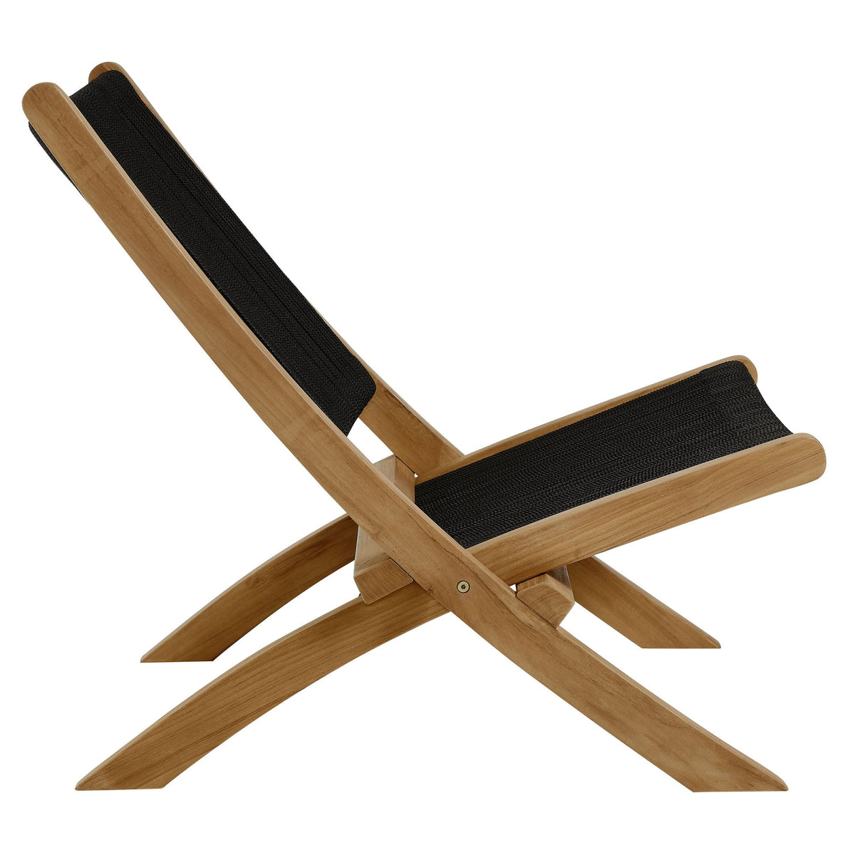 Vienna 3-Piece Outdoor Patio Teak and Rope Folding Lounge Chairs and Side Table by Modway, photo 7 of 21