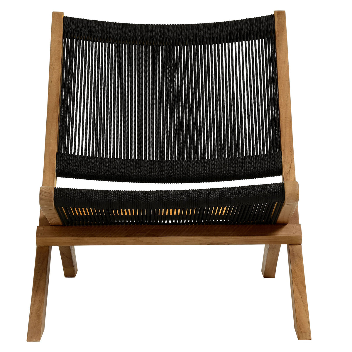 Vienna 3-Piece Outdoor Patio Teak and Rope Folding Lounge Chairs and Side Table by Modway, photo 9 of 21