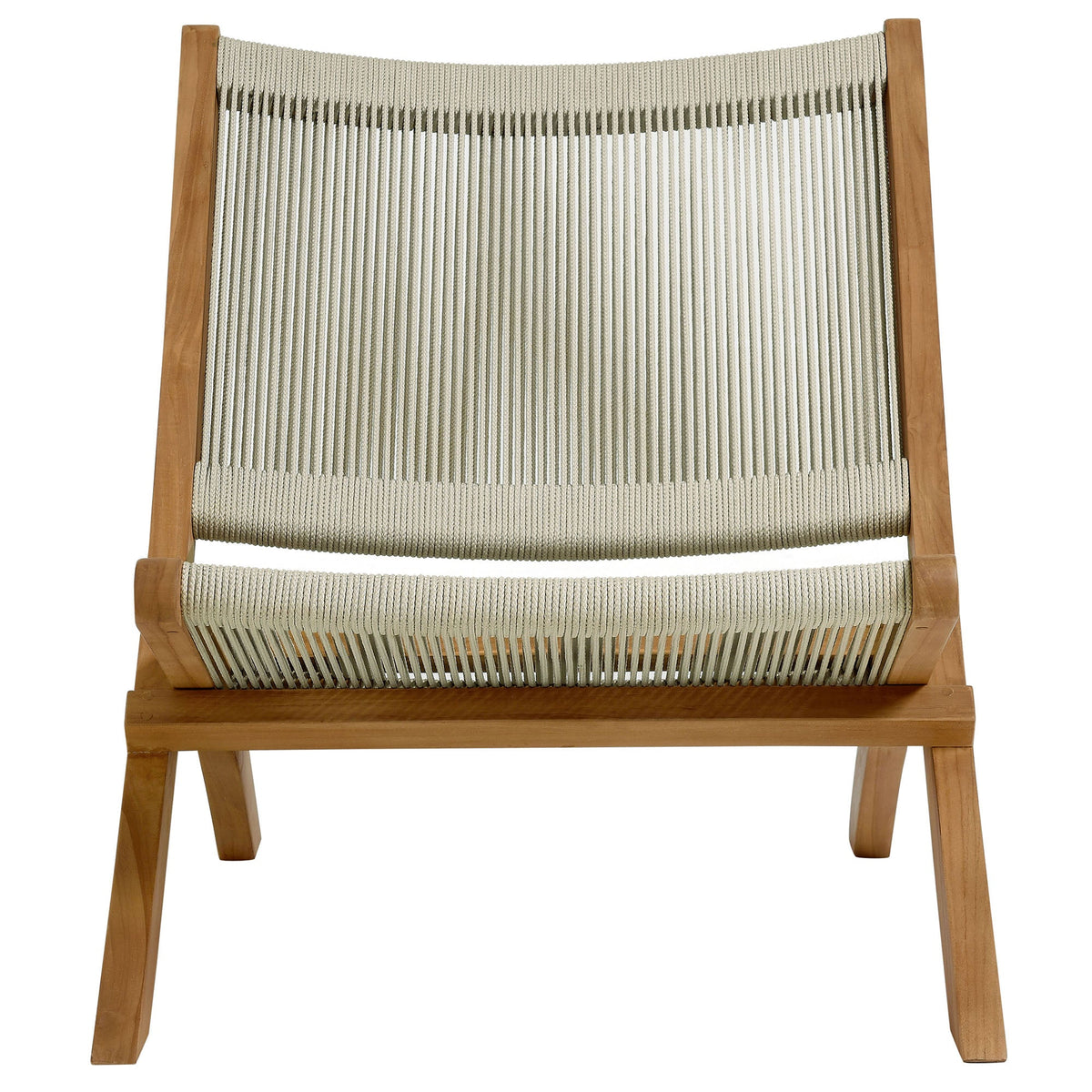 Vienna 3-Piece Outdoor Patio Teak and Rope Folding Lounge Chairs and Side Table by Modway, photo 19 of 21