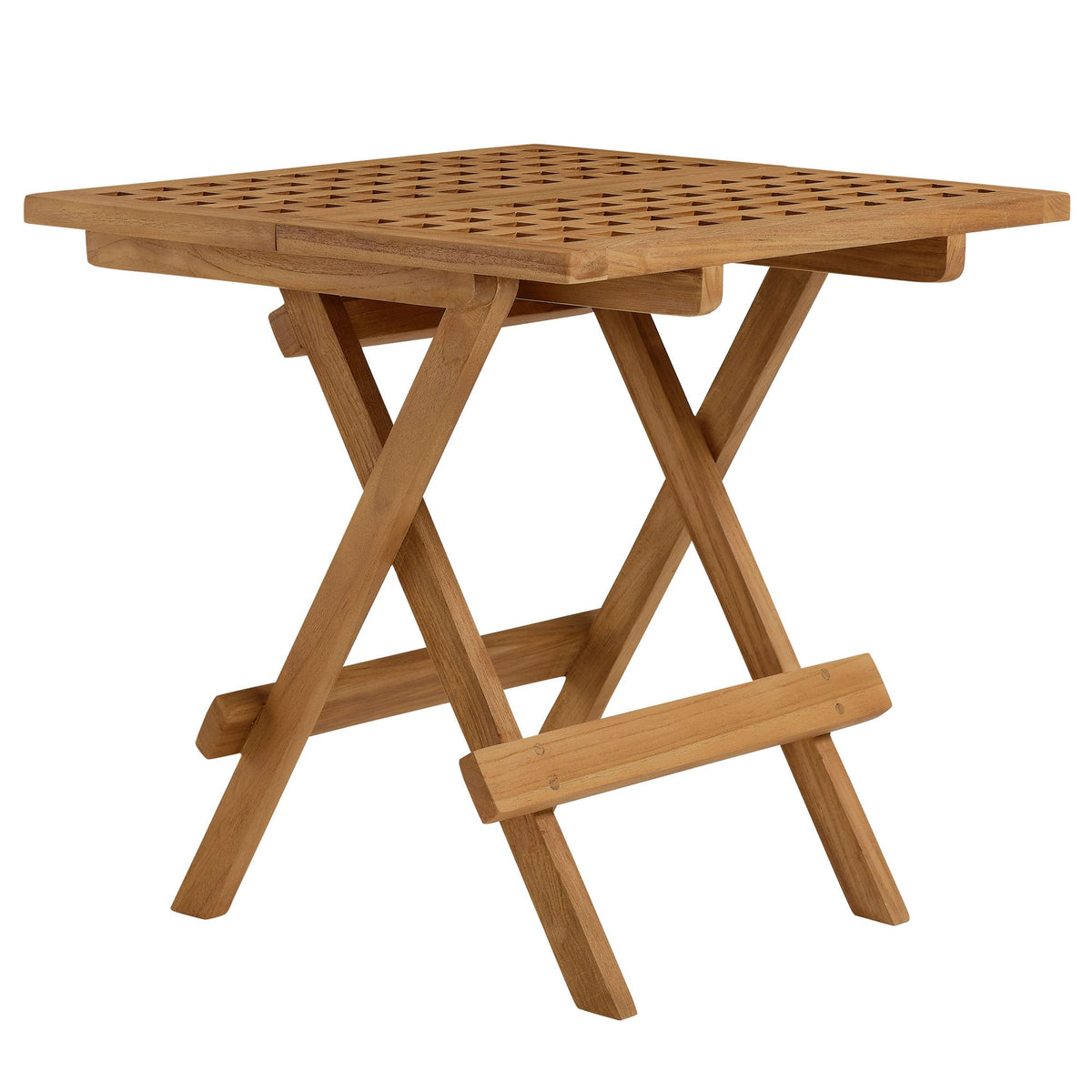 Vienna 3-Piece Outdoor Patio Teak and Rope Folding Lounge Chairs and Side Table by Modway, photo 6 of 21