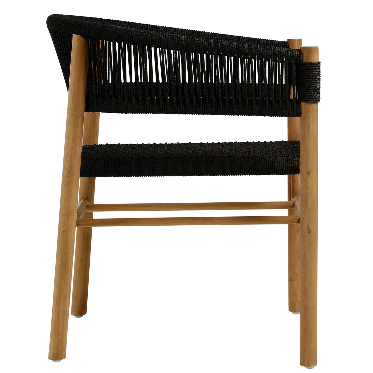 Vienna Outdoor Patio Teak and Rope Curved-Back Dining Armchairs Set of 2 by Modway, photo 5 of 22