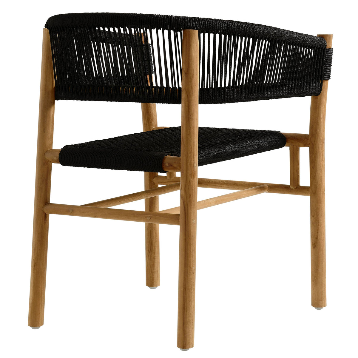Vienna Outdoor Patio Teak and Rope Curved-Back Dining Armchairs Set of 2 by Modway, photo 6 of 22
