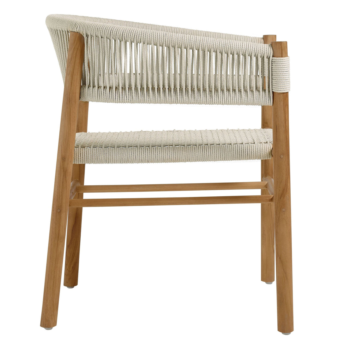 Vienna Outdoor Patio Teak and Rope Curved-Back Dining Armchairs Set of 2 by Modway, photo 16 of 22