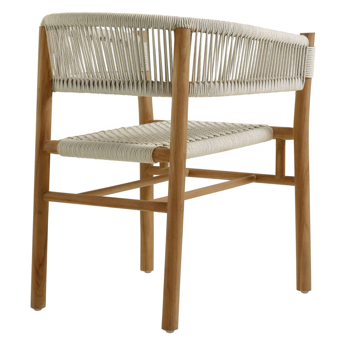 Vienna Outdoor Patio Teak and Rope Curved-Back Dining Armchairs Set of 2 by Modway, photo 17 of 22