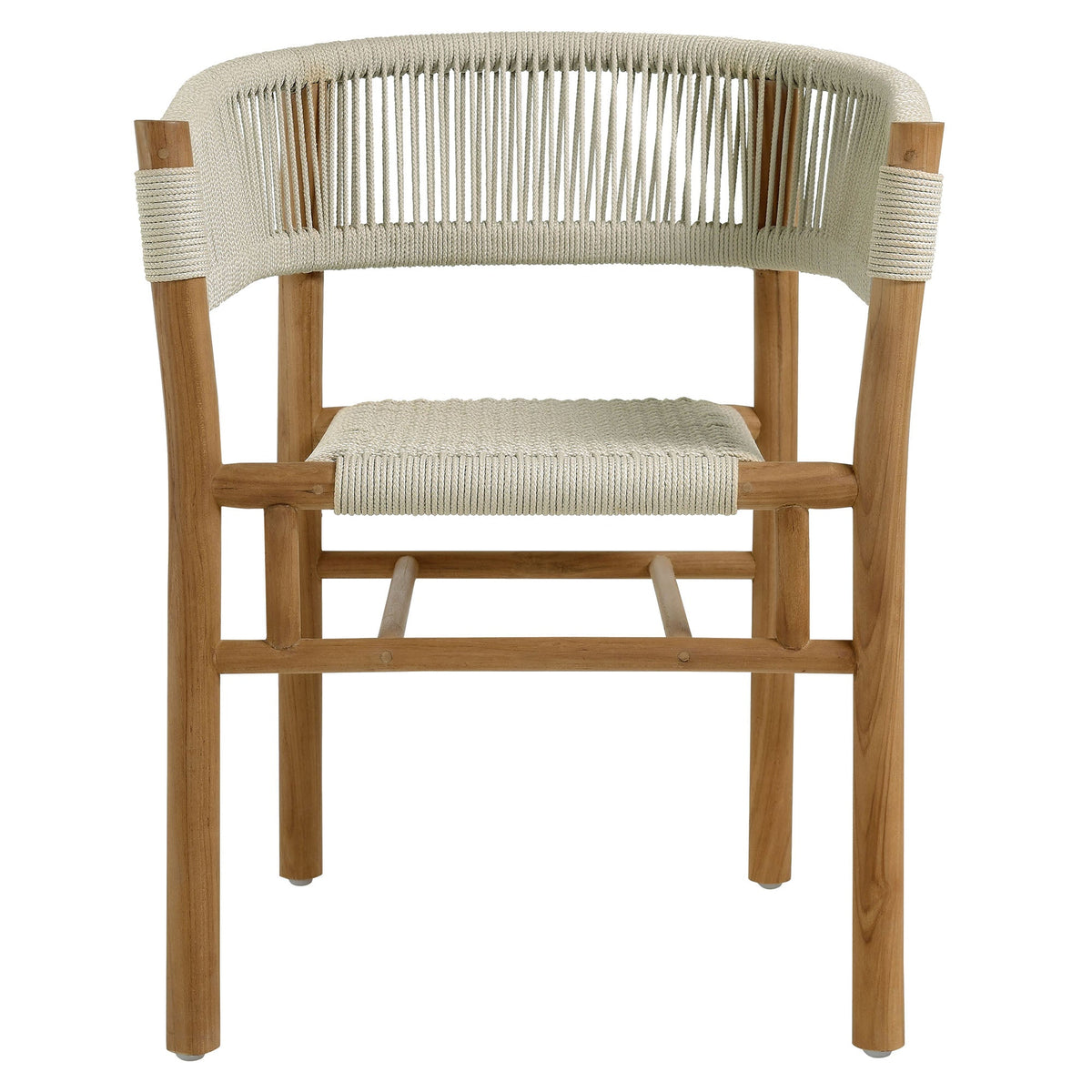 Vienna Outdoor Patio Teak and Rope Curved-Back Dining Armchairs Set of 2 by Modway, photo 18 of 22