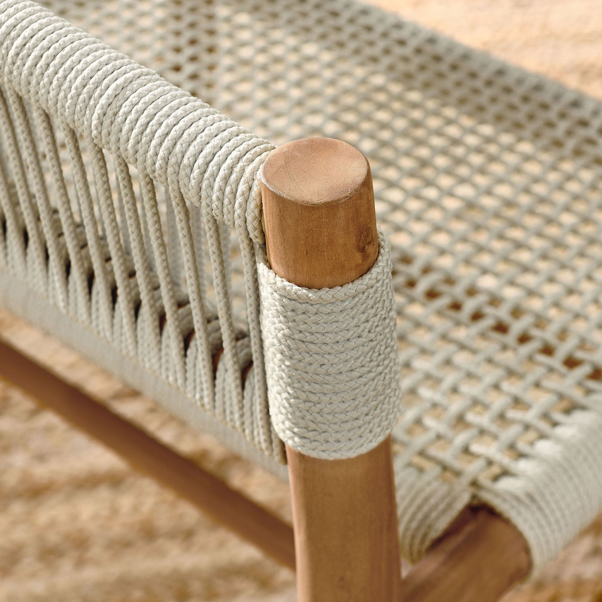 Vienna Outdoor Patio Teak and Rope Curved-Back Dining Armchairs Set of 2 by Modway, photo 22 of 22