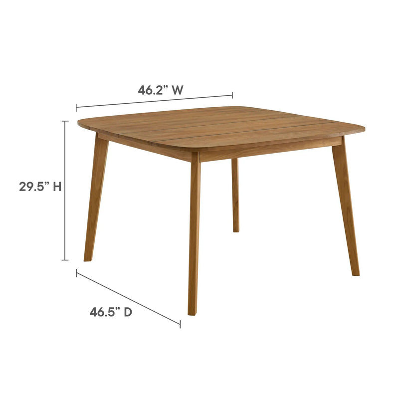 Vienna 46" Square Outdoor Patio Teak Wood Dining Table by Modway by HouseOfZazla