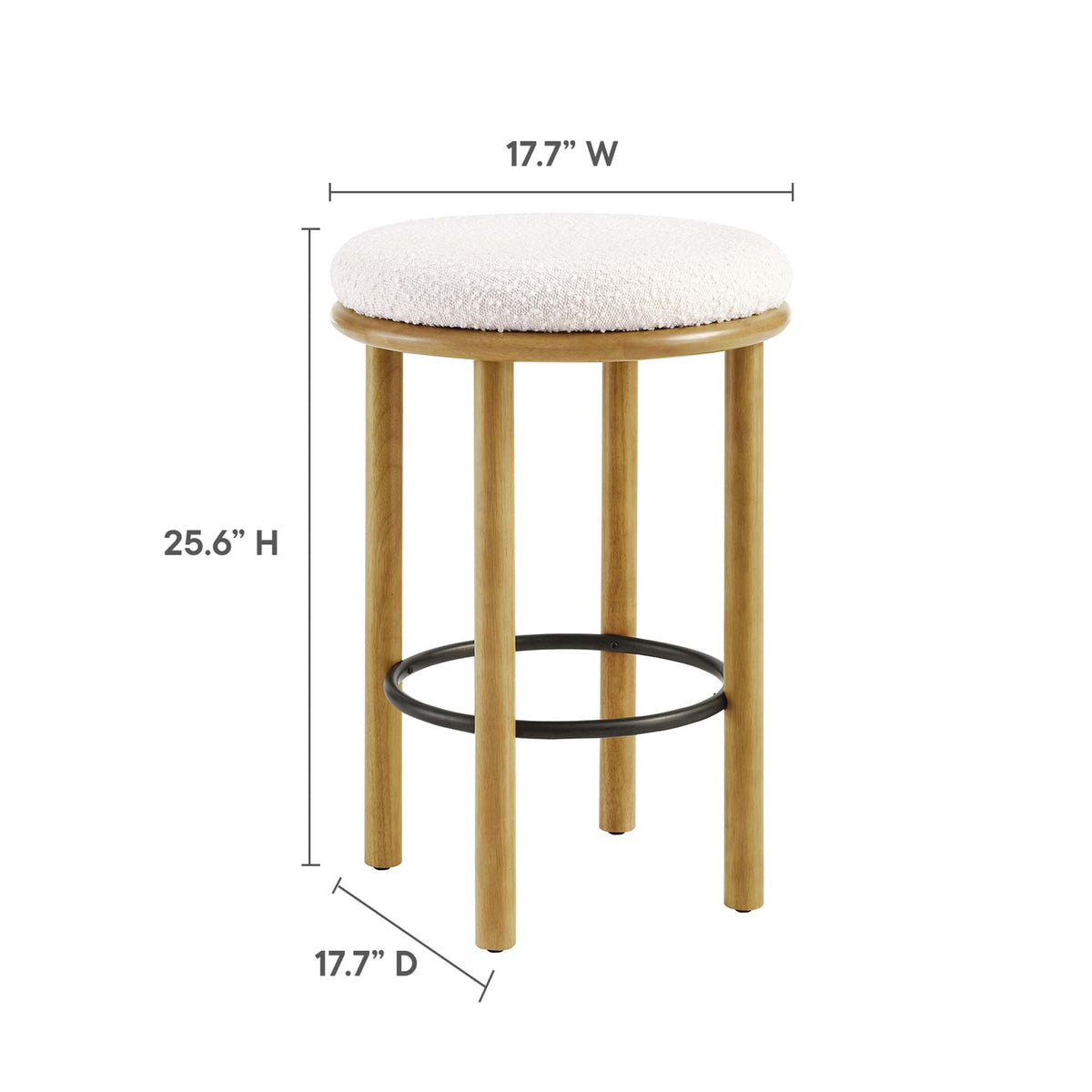Fable Boucle Fabric Counter Stools Set of 2 by Modway, photo 3 of 32