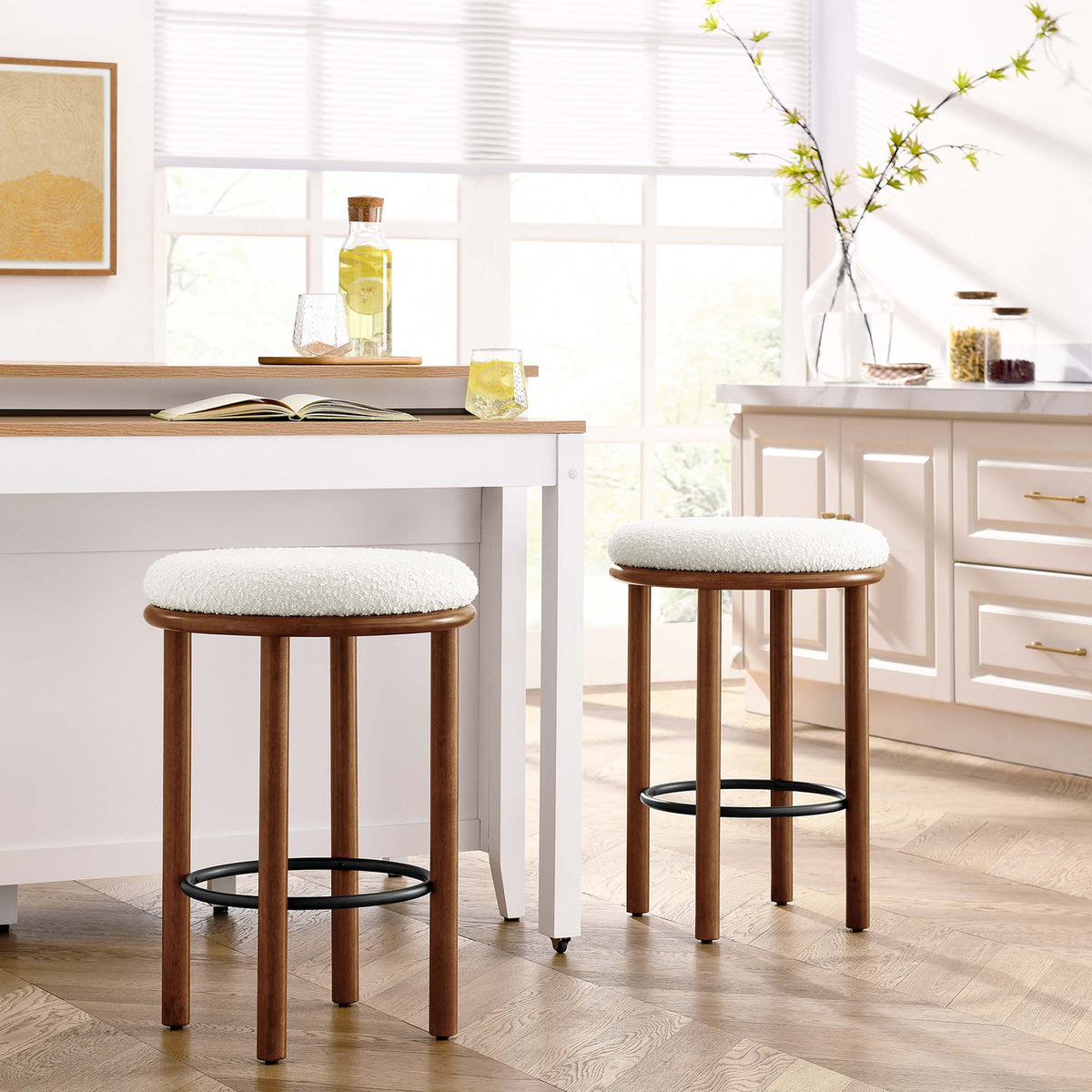 Fable Boucle Fabric Counter Stools Set of 2 by Modway, photo 23 of 32
