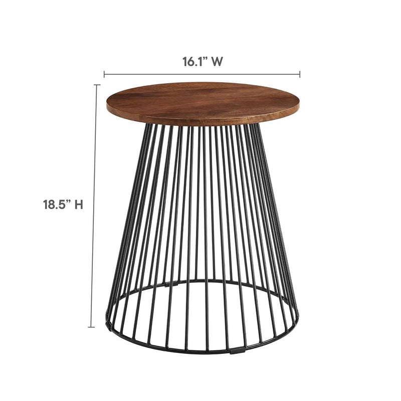 Valeo Round Wood and Metal Side Table by Modway by HouseOfZazla
