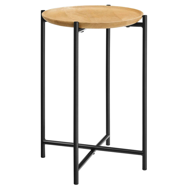 Xilo Round Wood and Metal Side Table by Modway by HouseOfZazla