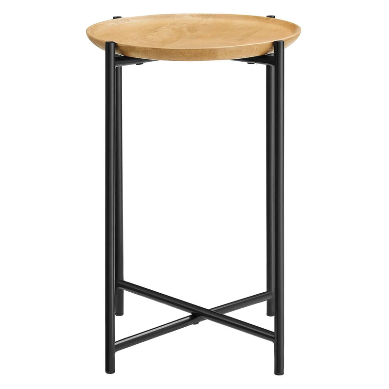 Xilo Round Wood and Metal Side Table by Modway by HouseOfZazla