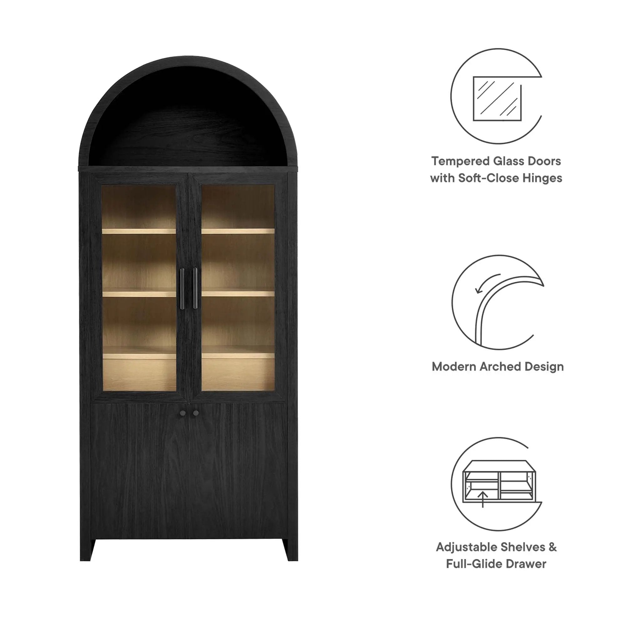 Evie Arched Tall Display Cabinet by Modway by HouseOfZazla