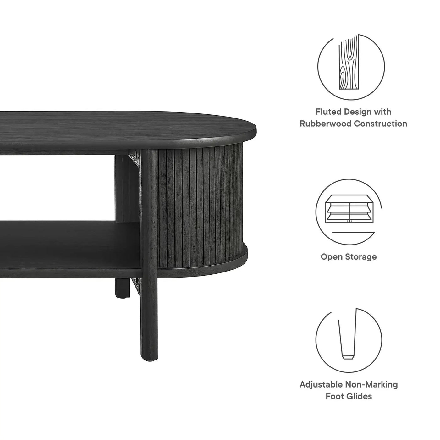 Cadence Coffee Table by Modway Mid-Century Modern Rubberwood by HouseOfZazla