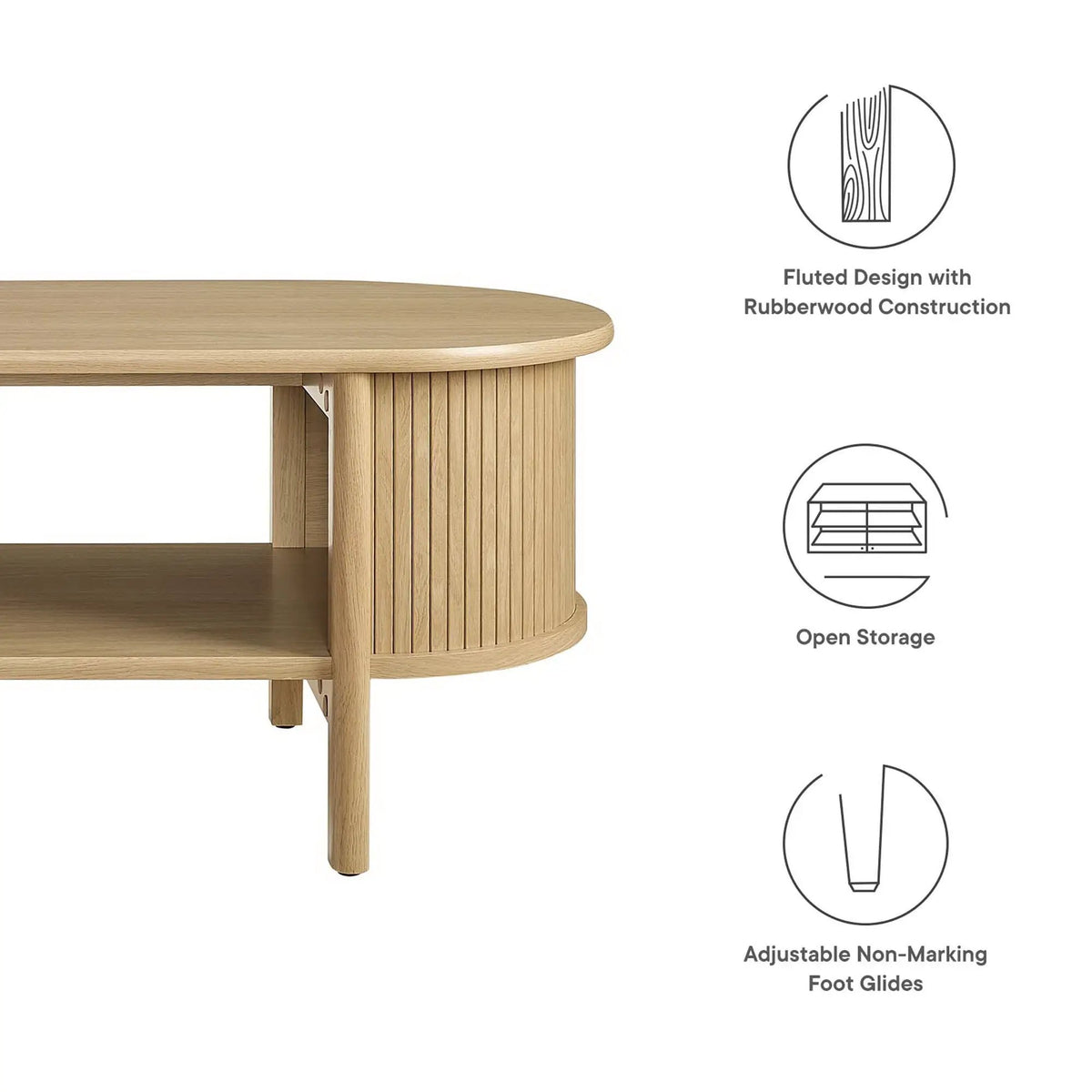 Cadence Coffee Table by Modway Mid-Century Modern Rubberwood by HouseOfZazla