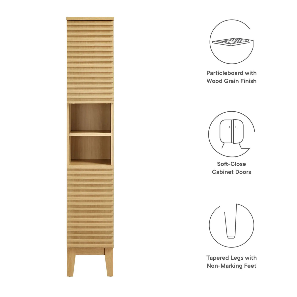Render Tall Narrow Bathroom Storage Cabinet by Modway by HouseOfZazla