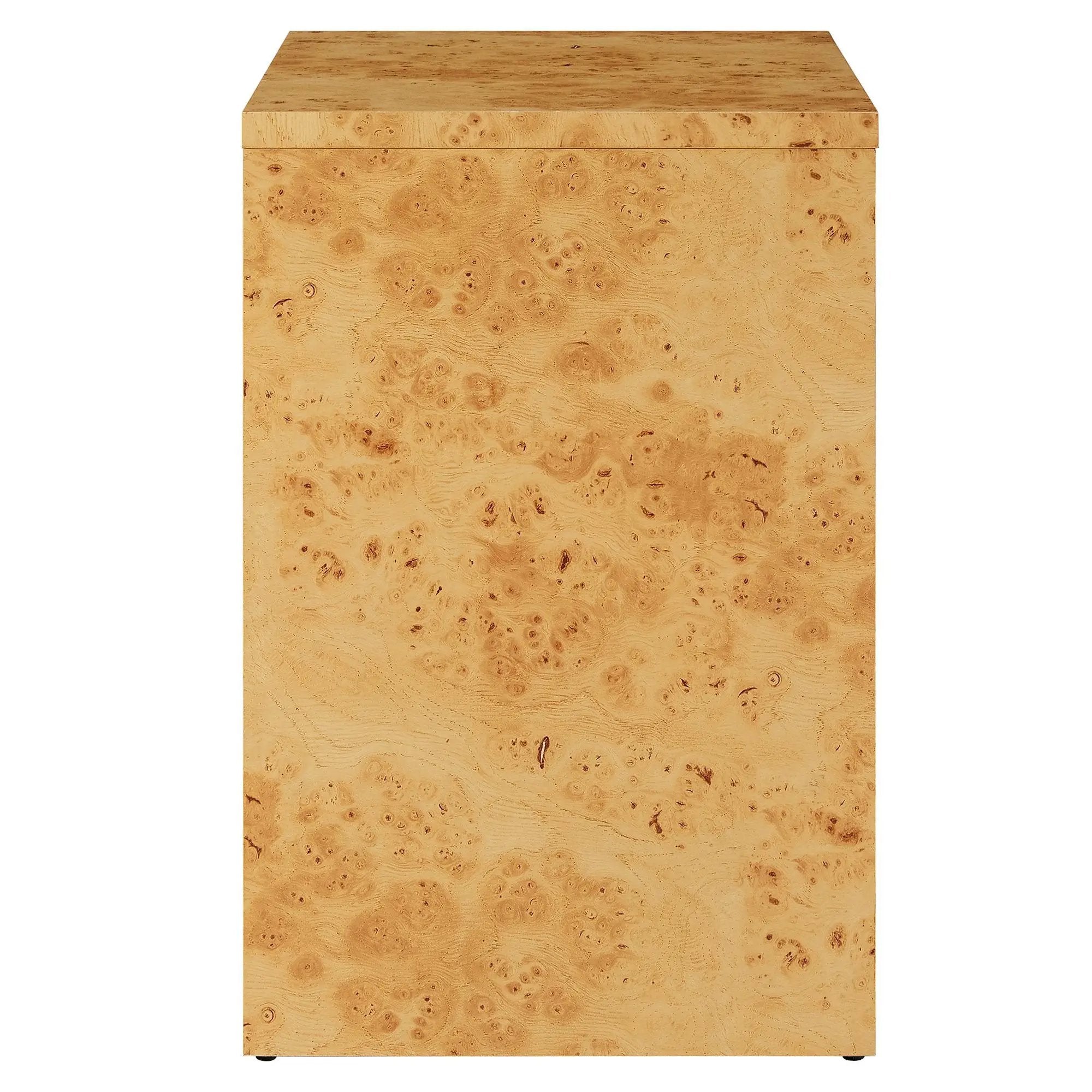 Hudson 1-Drawer Burl Wood Nightstand with Shelf by HouseOfZazla