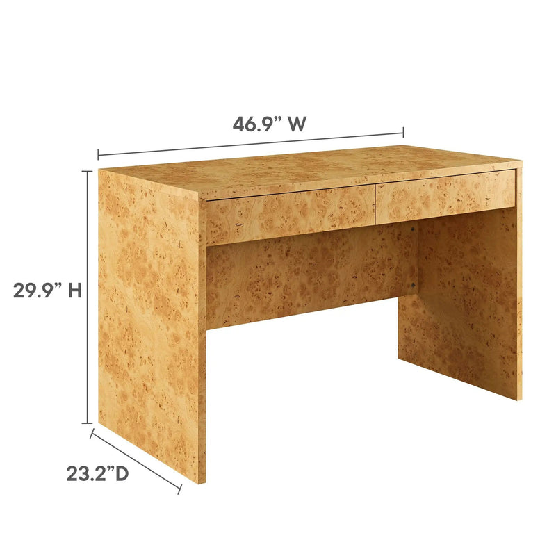 Hudson 2-Drawer Burl Wood Desk by Modway by HouseOfZazla