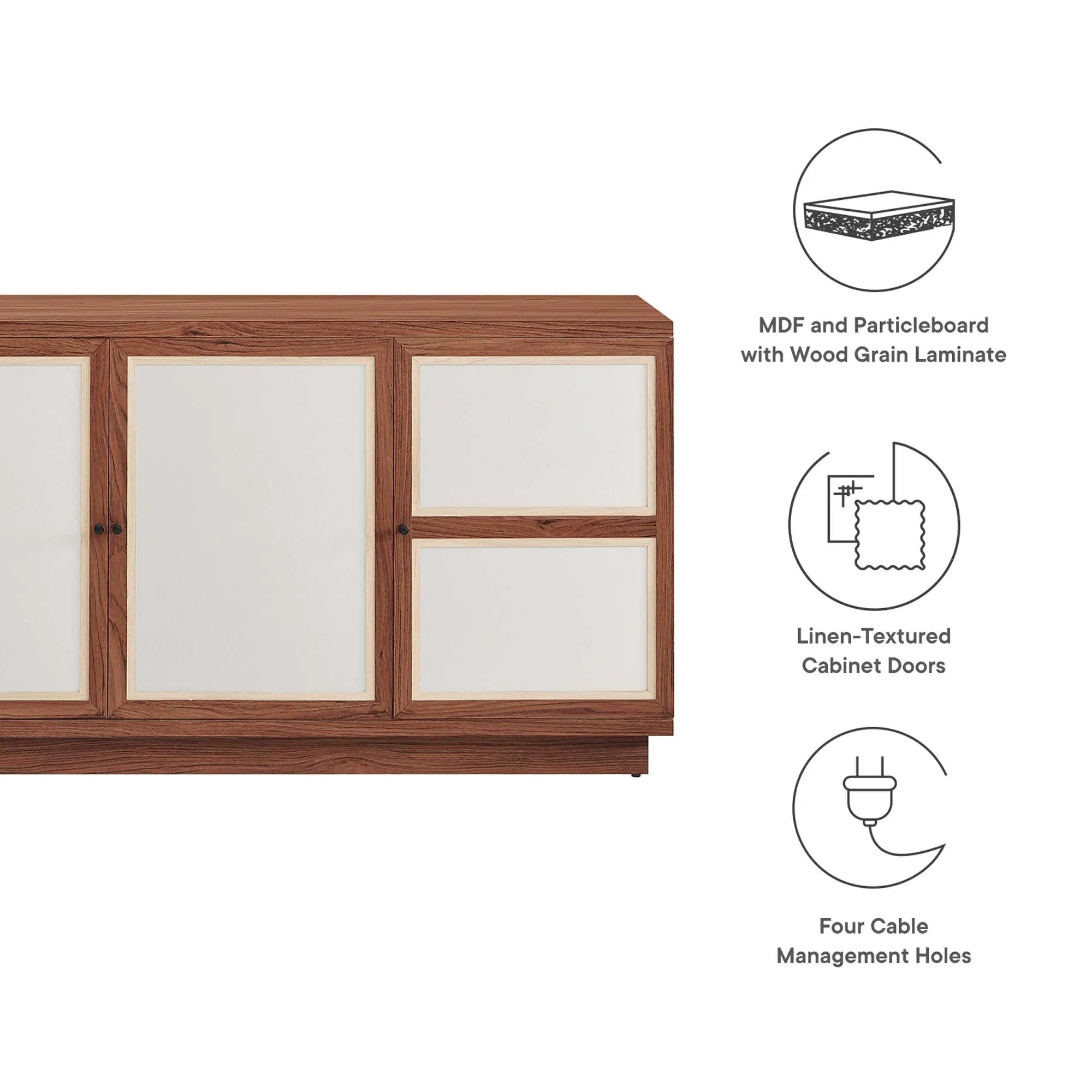 Capri 63" Wood Grain TV Console by Modway by HouseOfZazla