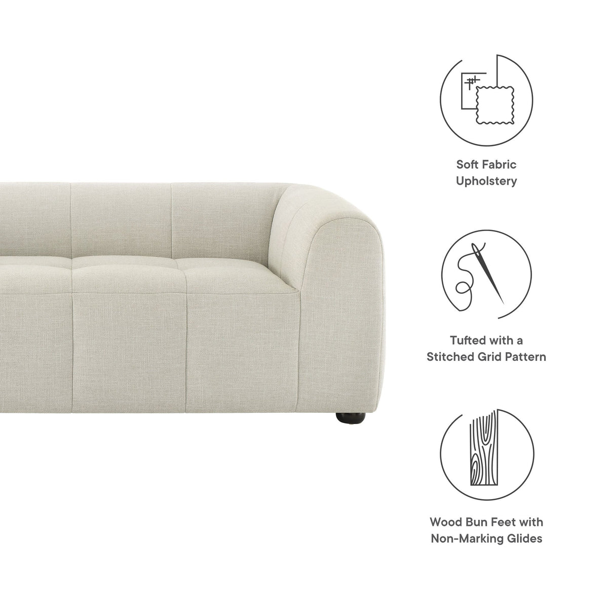 Liana Upholstered Fabric Loveseat by Modway, photo 2 of 27