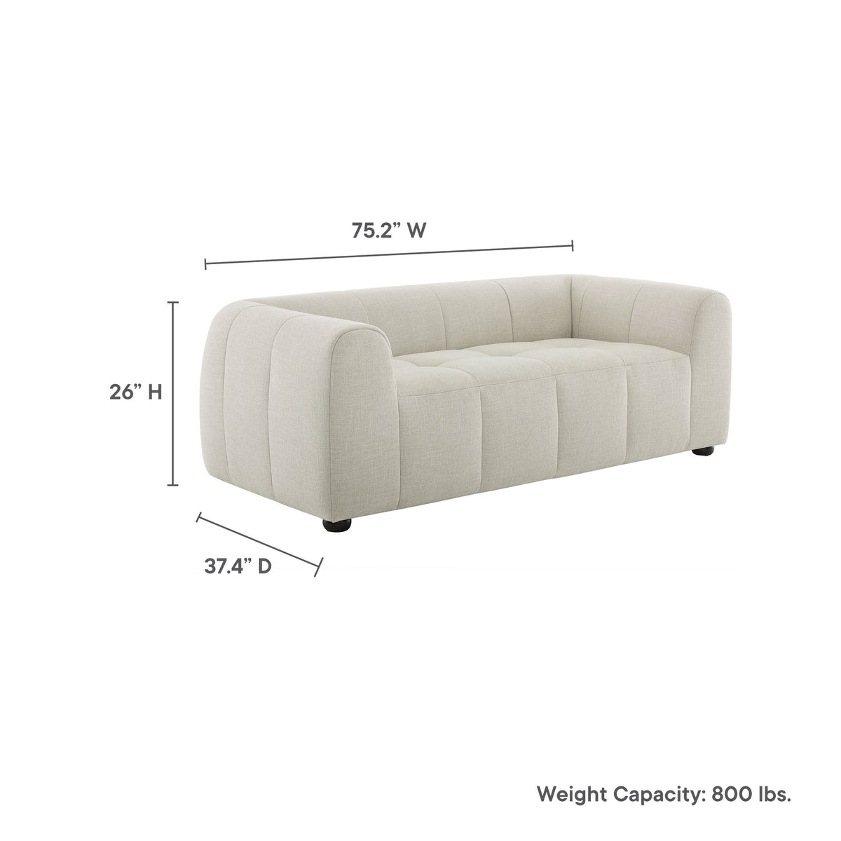 Liana Upholstered Fabric Loveseat by Modway, photo 3 of 27