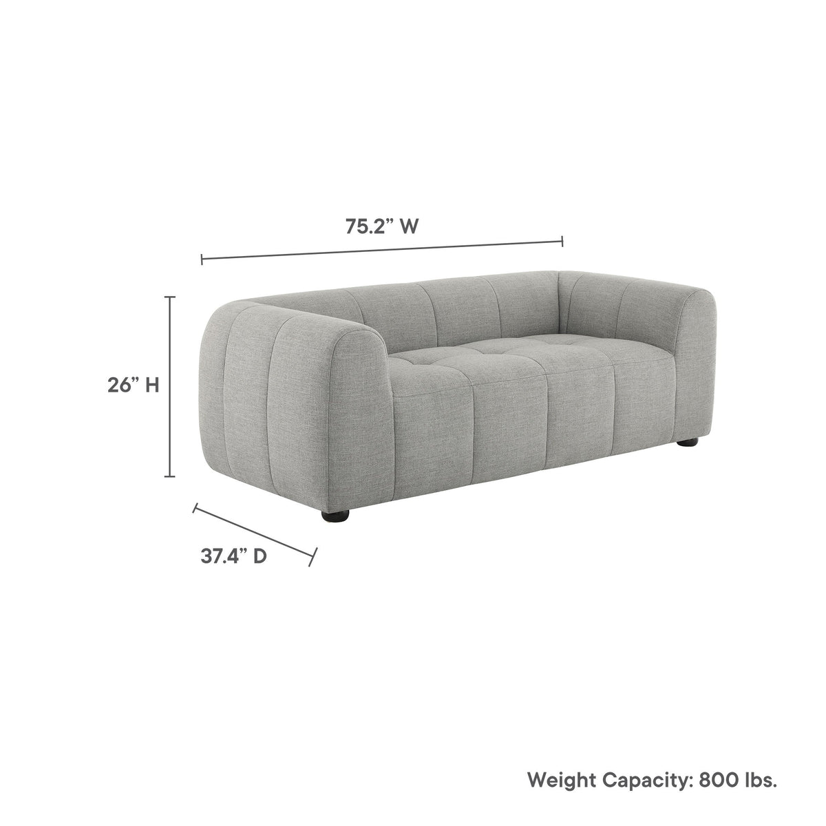 Liana Upholstered Fabric Loveseat by Modway, photo 21 of 27