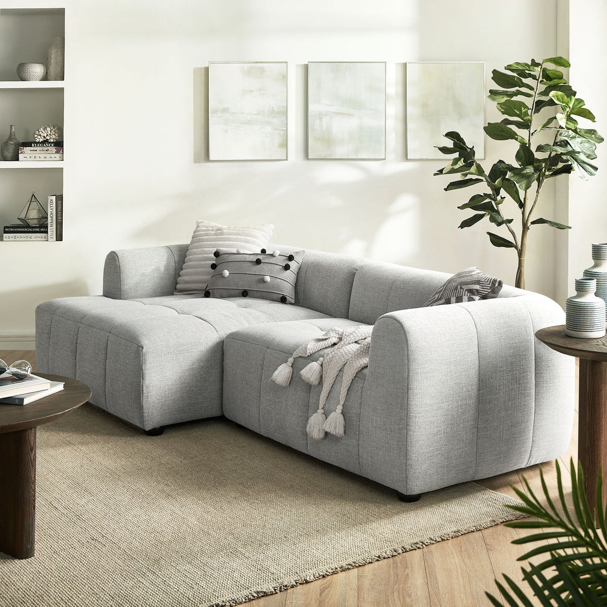 Liana Left-Facing Upholstered Fabric Modular Sofa with Chaise by Modway, photo 23 of 24