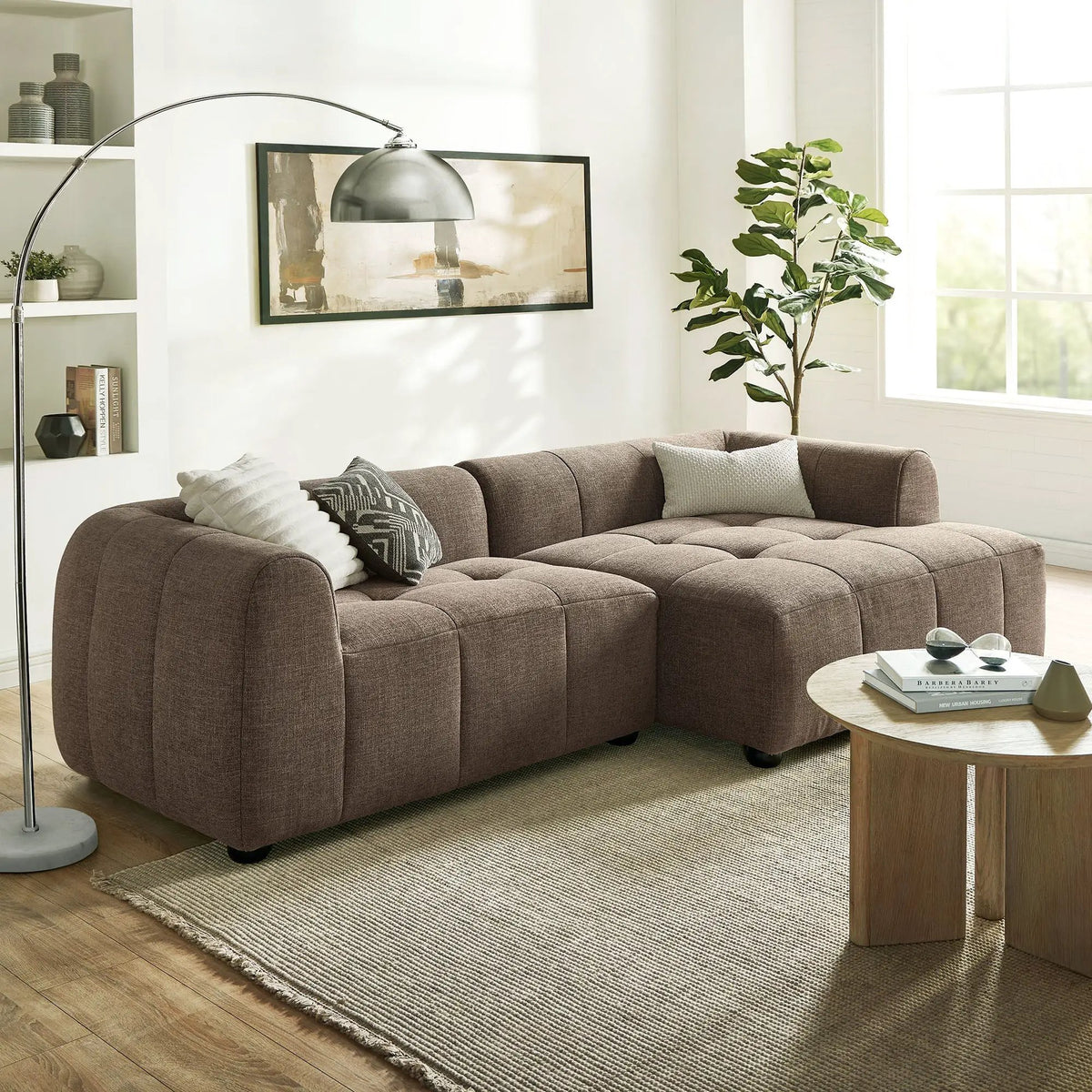 Liana Right-Facing Upholstered Fabric Modular Sofa with Chaise by Modway by HouseOfZazla