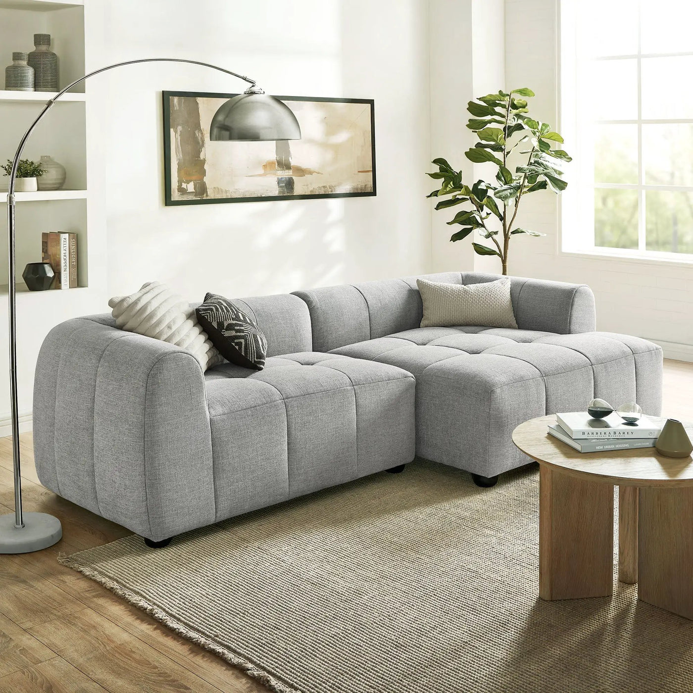 Liana Right-Facing Upholstered Fabric Modular Sofa with Chaise by Modway by HouseOfZazla