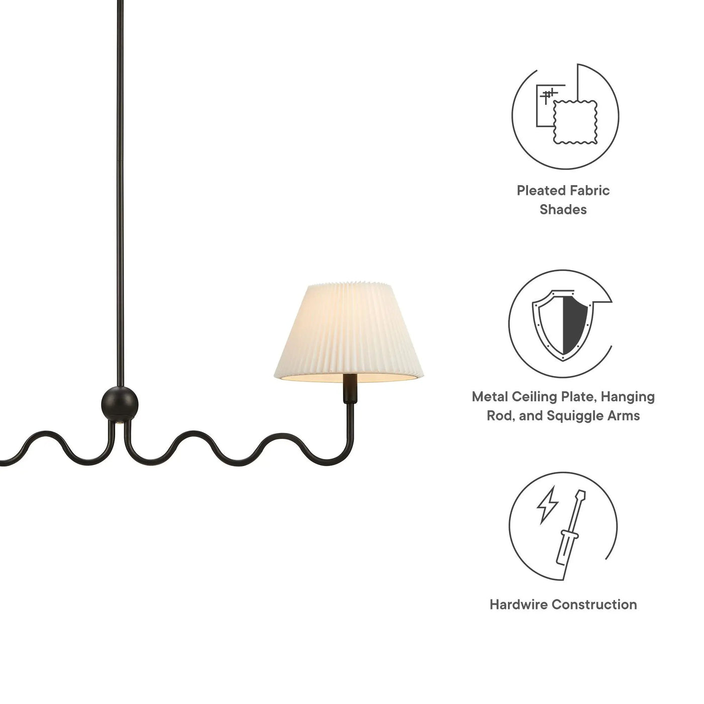 Wave Squiggle 2-Arm Pendant Light by Modway by HouseOfZazla