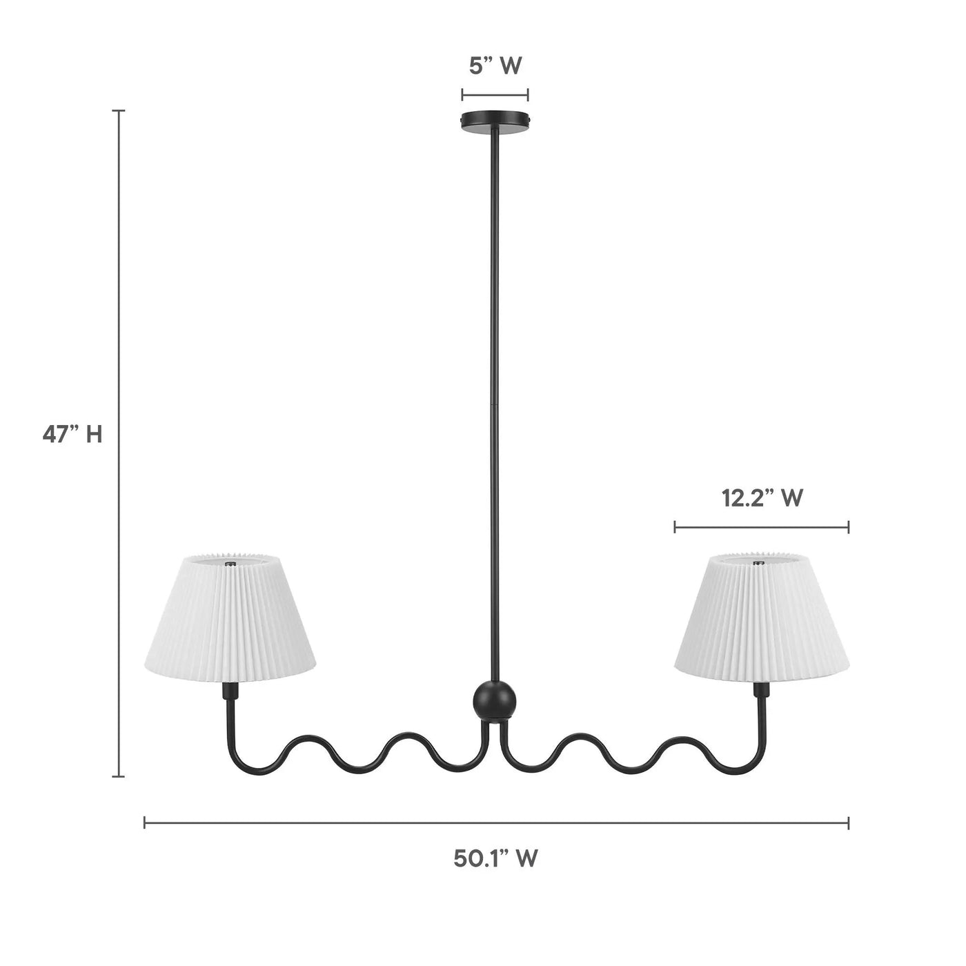 Wave Squiggle 2-Arm Pendant Light by Modway by HouseOfZazla