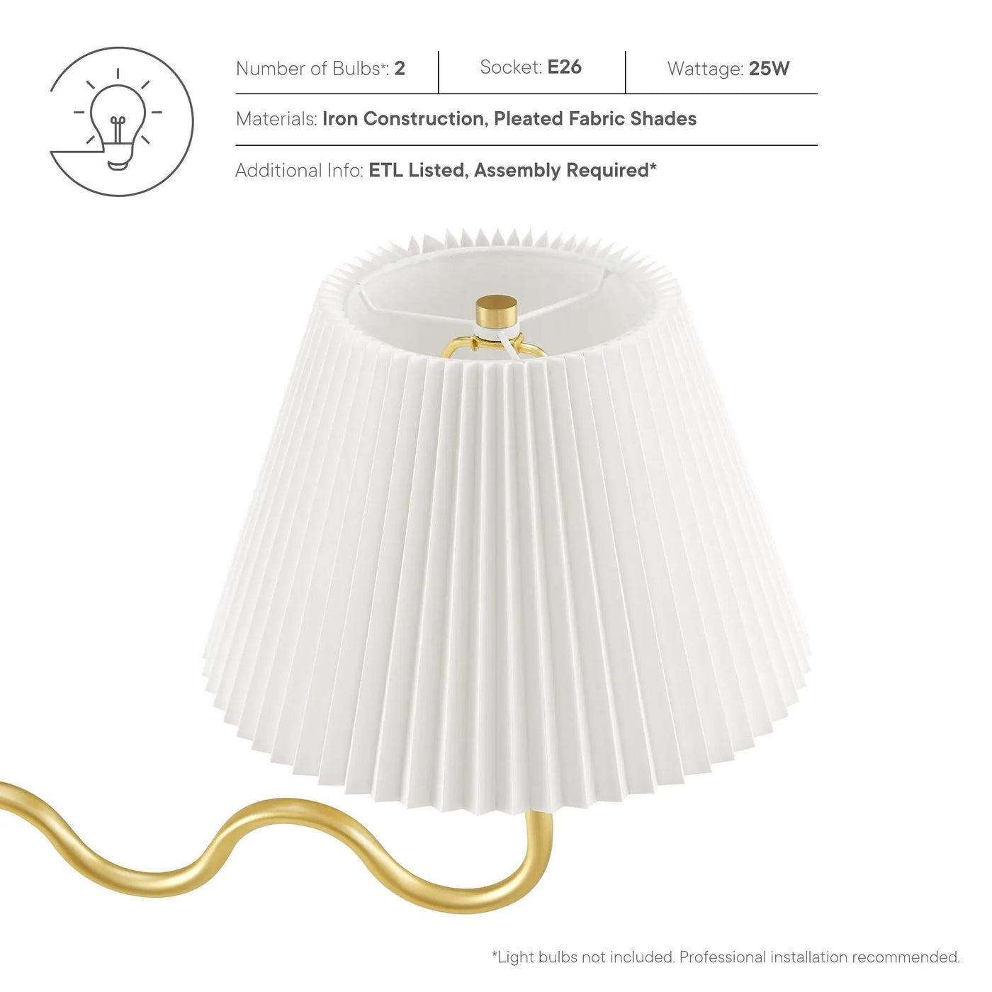 Wave Squiggle 2-Arm Pendant Light by Modway by HouseOfZazla