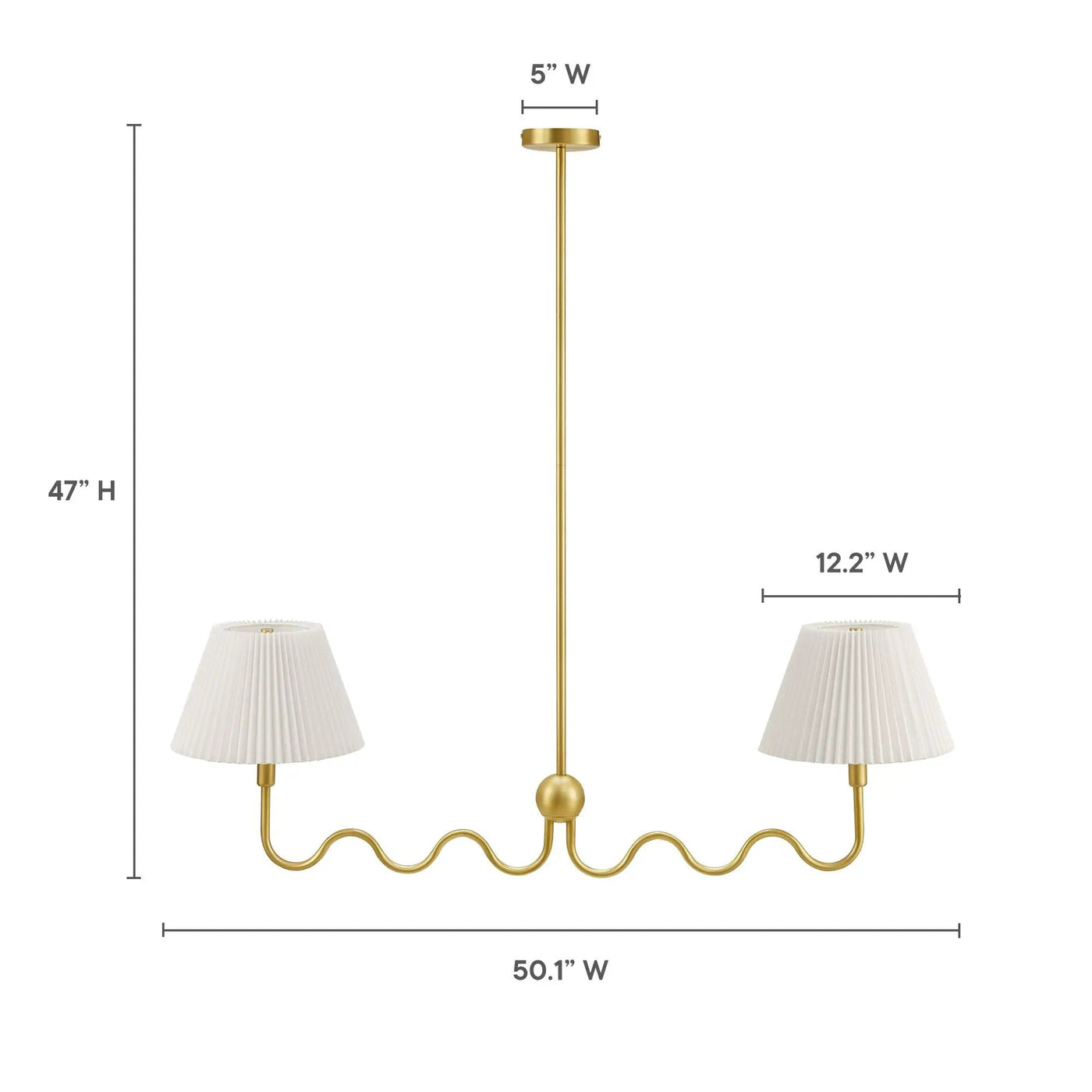 Wave Squiggle 2-Arm Pendant Light by Modway by HouseOfZazla