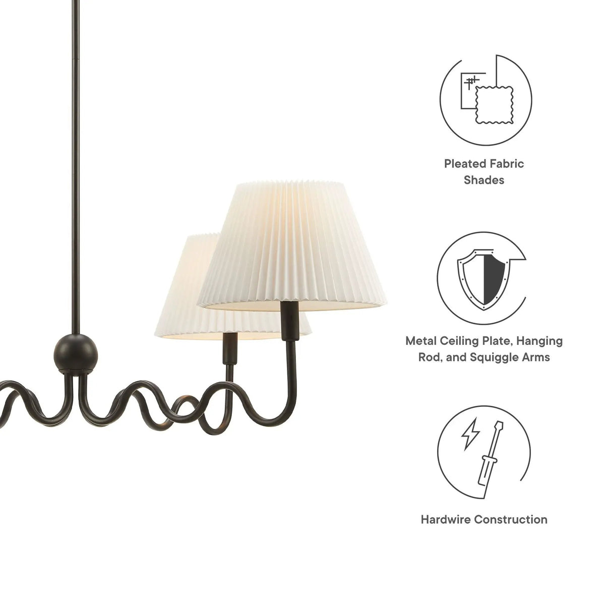 Wave Squiggle 4-Arm Pendant Light by Modway by HouseOfZazla