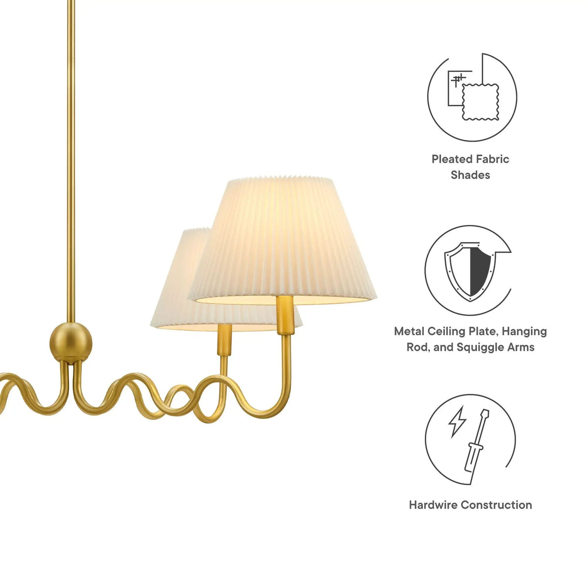 Wave Squiggle 4-Arm Pendant Light by Modway by HouseOfZazla