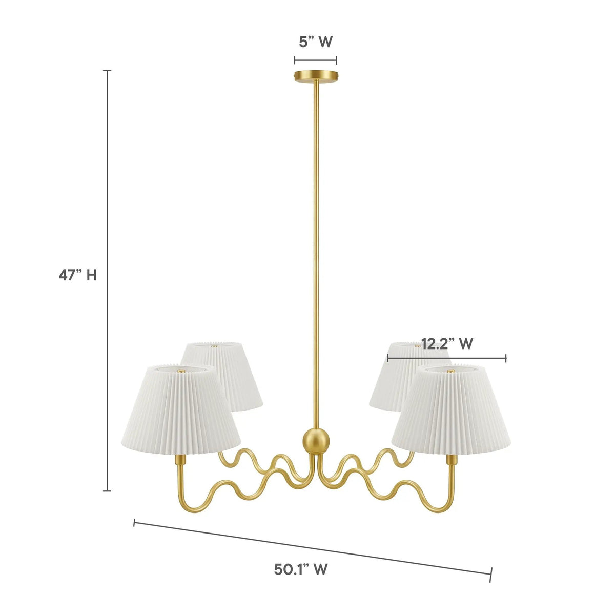 Wave Squiggle 4-Arm Pendant Light by Modway by HouseOfZazla