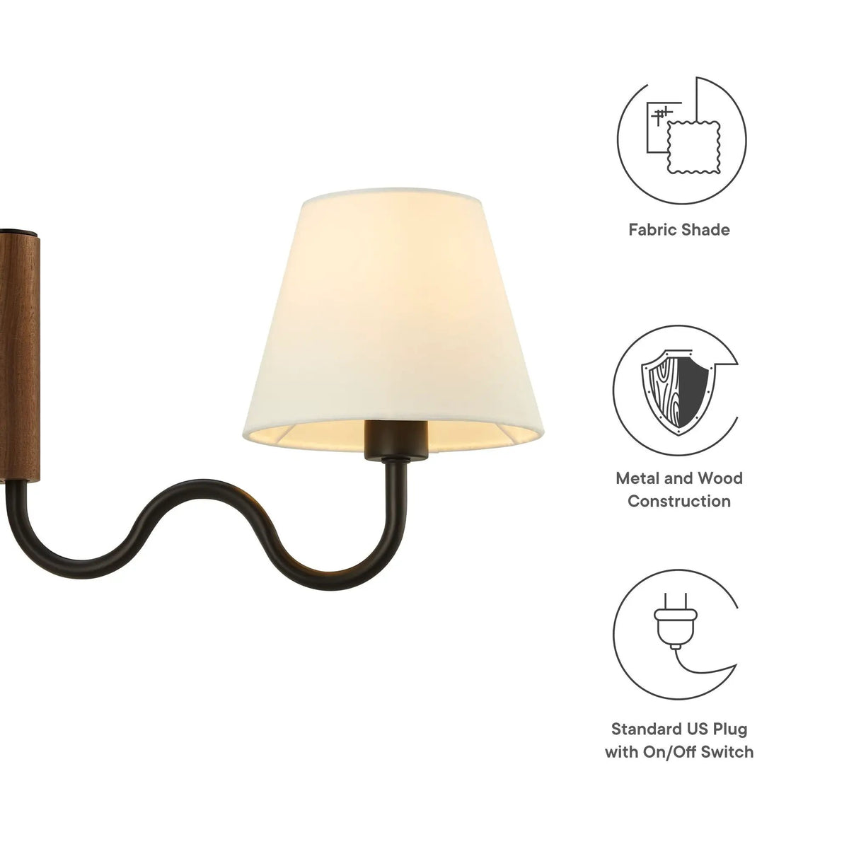 Sunlit Squiggle Arm Wall Sconce by Modway by HouseOfZazla