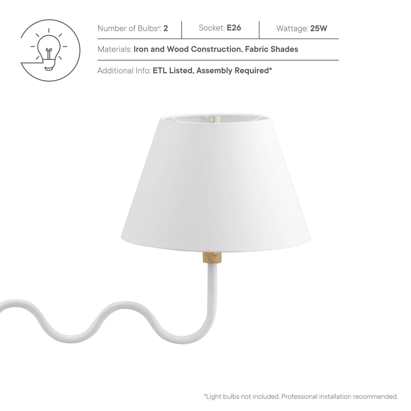Sunlit Squiggle 2-Arm Pendant Light by Modway by HouseOfZazla