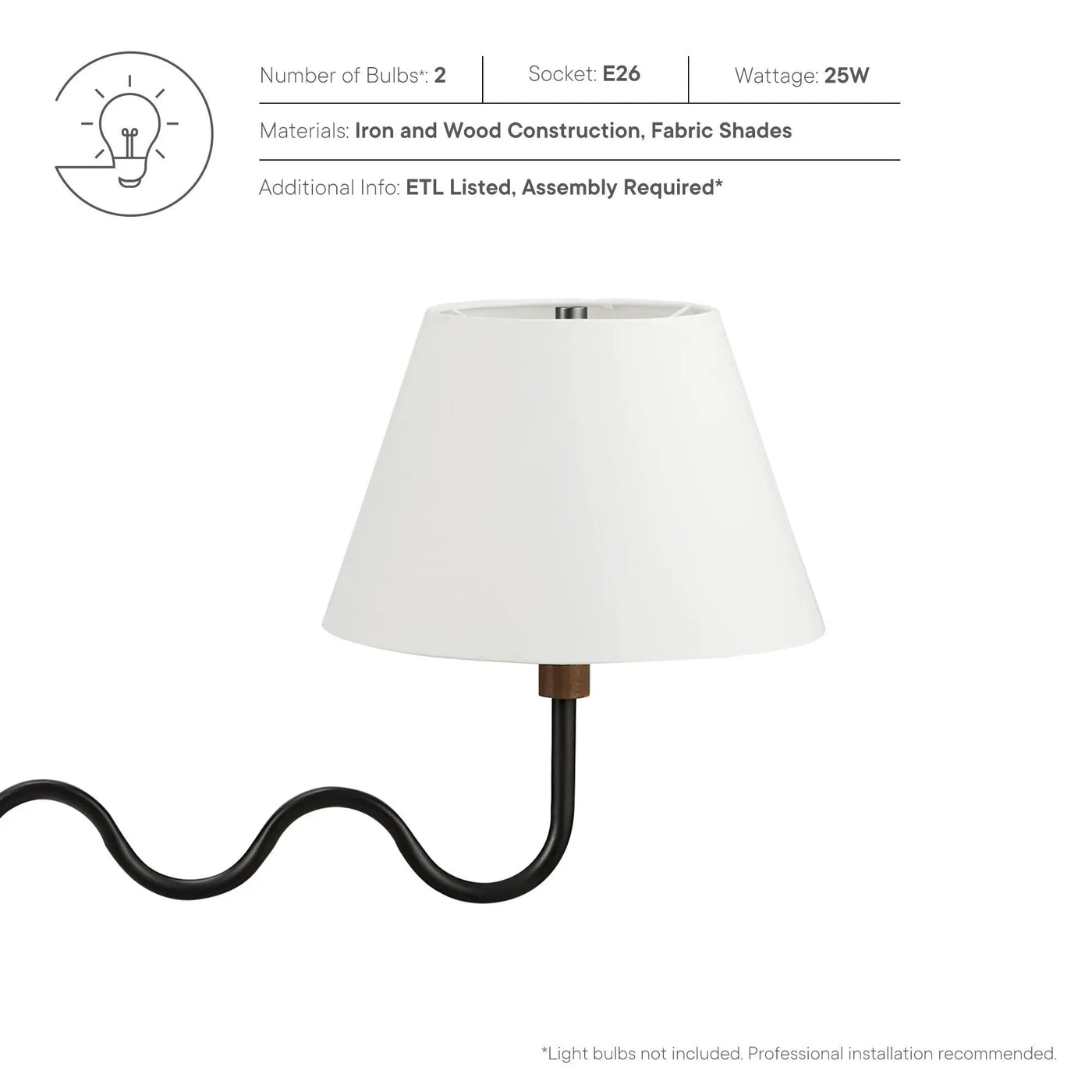 Sunlit Squiggle 2-Arm Pendant Light by Modway by HouseOfZazla