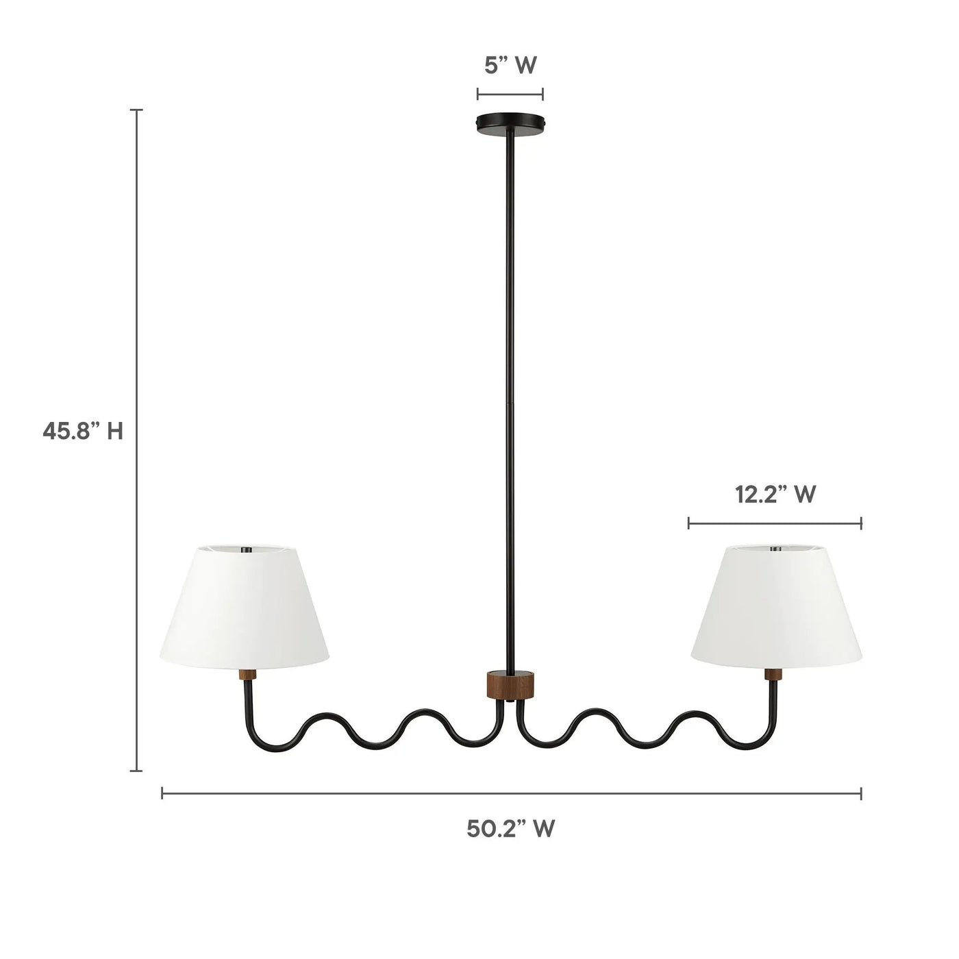 Sunlit Squiggle 2-Arm Pendant Light by Modway by HouseOfZazla