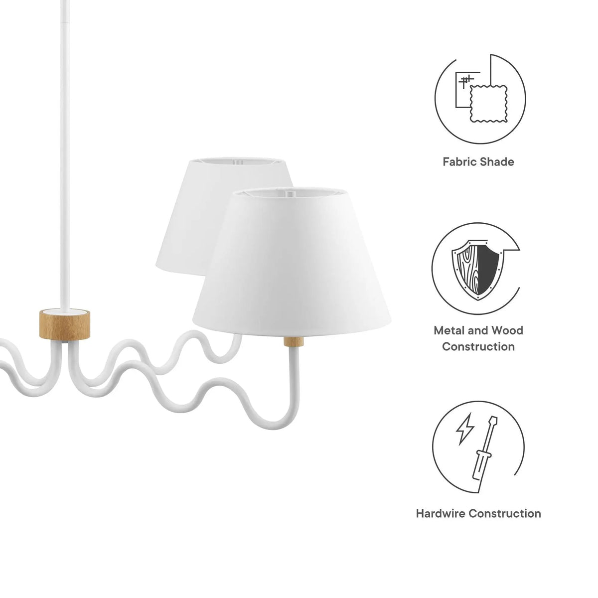 Sunlit Squiggle 4-Arm Pendant Light by Modway by HouseOfZazla