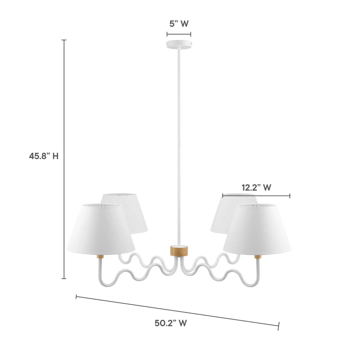 Sunlit Squiggle 4-Arm Pendant Light by Modway by HouseOfZazla