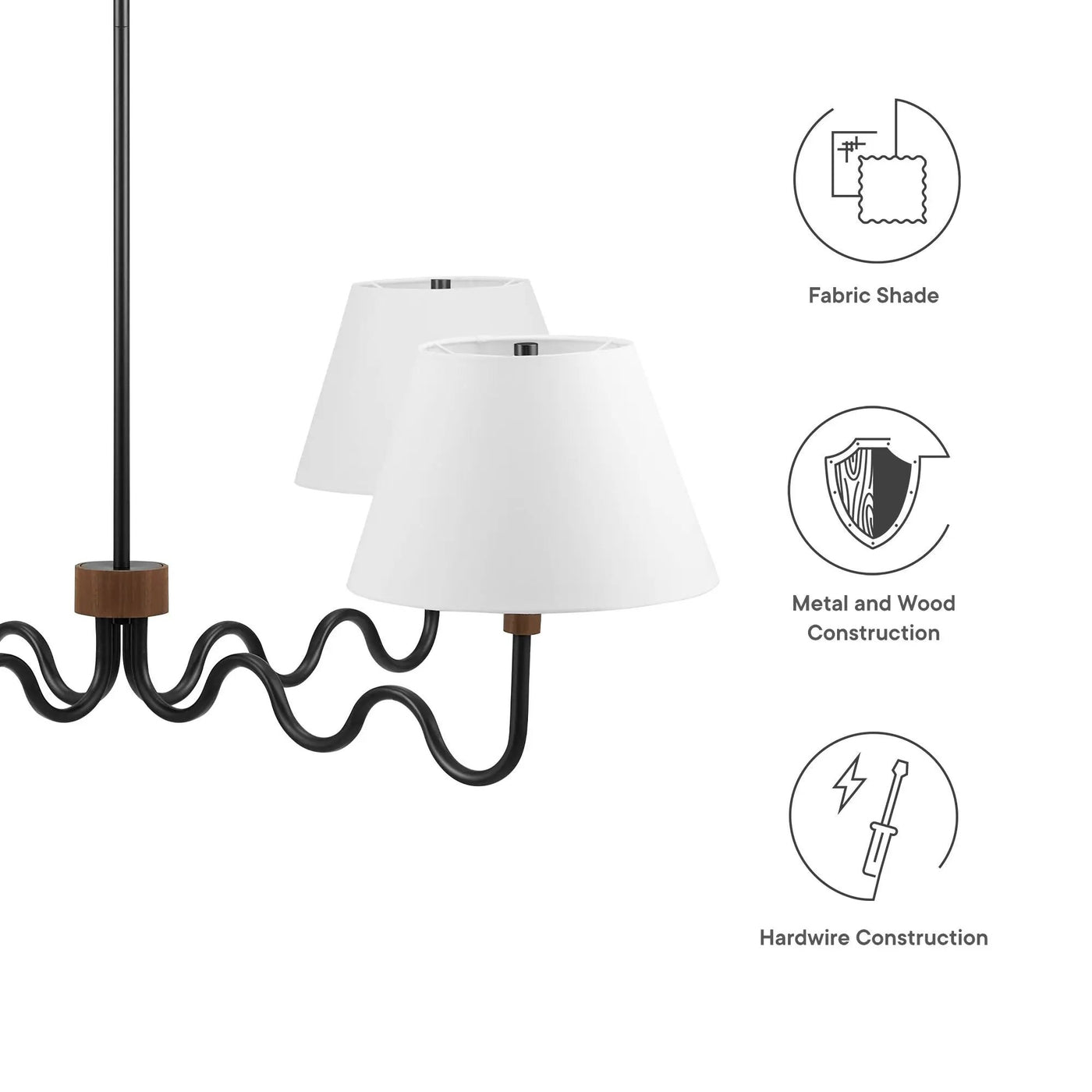 Sunlit Squiggle 4-Arm Pendant Light by Modway by HouseOfZazla