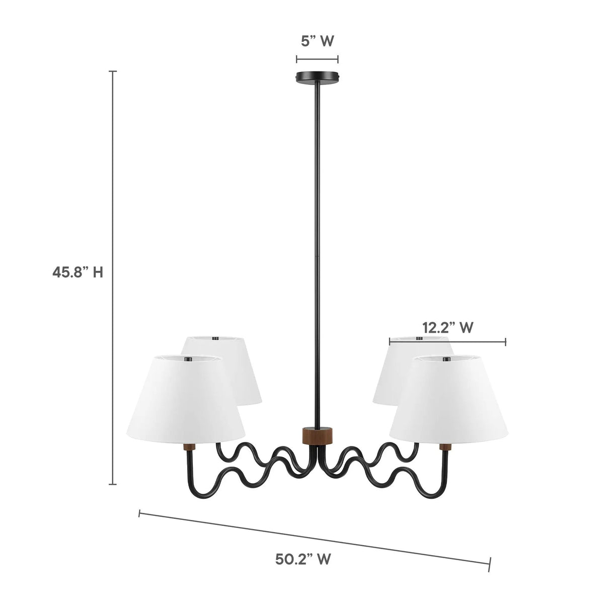 Sunlit Squiggle 4-Arm Pendant Light by Modway by HouseOfZazla