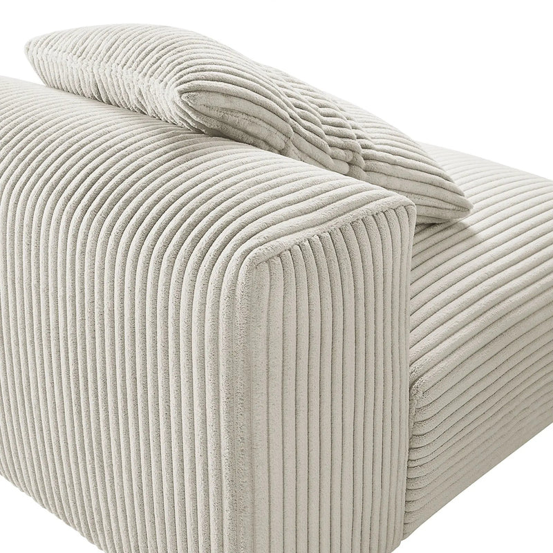 Solace Modular Corduroy Upholstered Armless Chair by HouseOfZazla