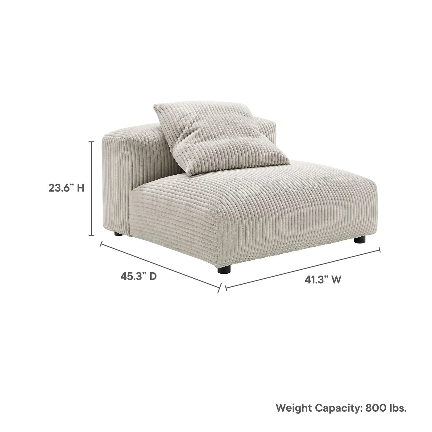 Solace Modular Corduroy Upholstered Armless Chair by HouseOfZazla
