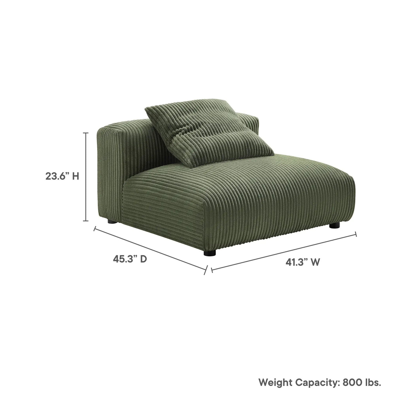 Solace Modular Corduroy Upholstered Armless Chair by HouseOfZazla