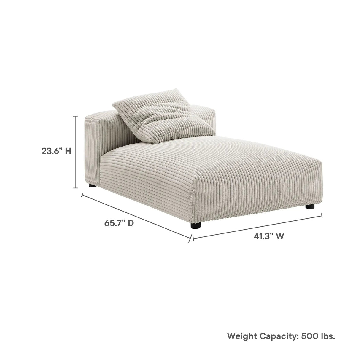 Solace Modular Corduroy Upholstered Armless Chaise Lounge by HouseOfZazla